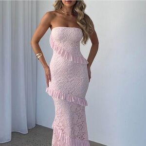 White Fox Boutique She’s a Masterpiece Lace Maxi Dress